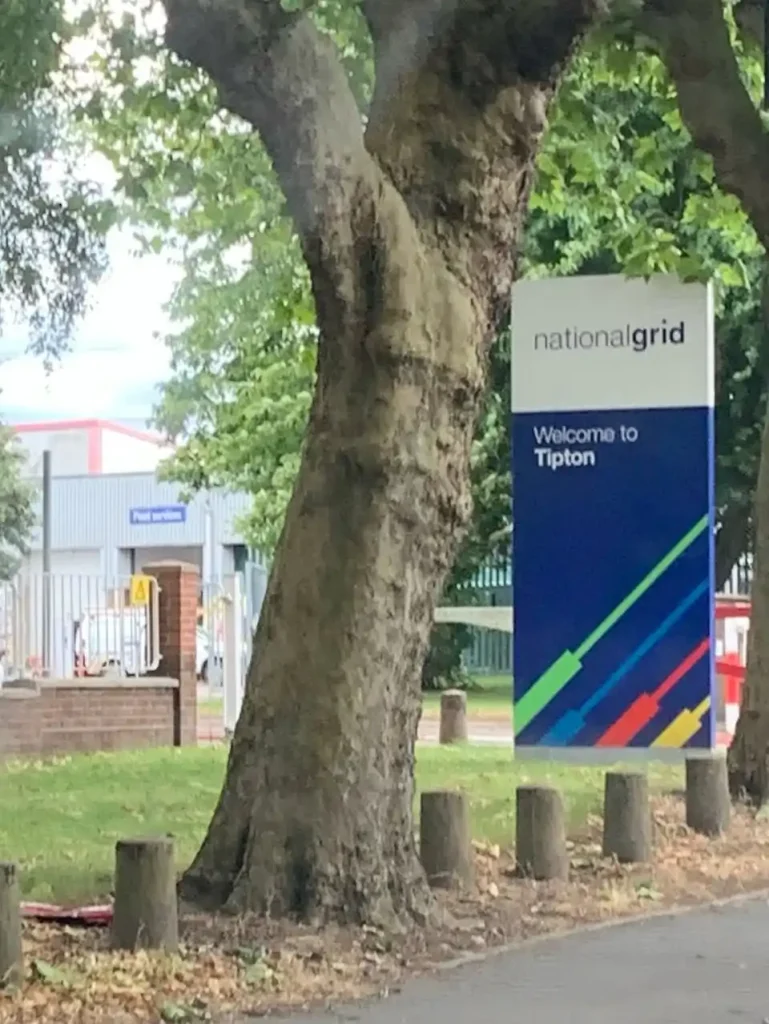 Entrance sign at National Grid Tipton depot, a trailer training location with Beyond Driving