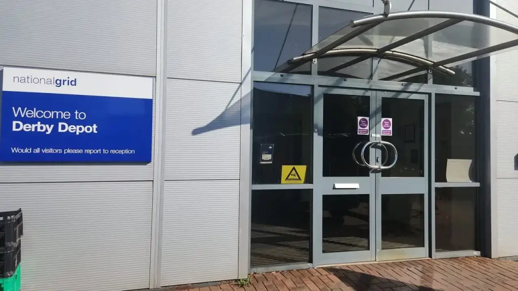 Entrance to National Grid Derby Depot, a Beyond Driving trailer training location