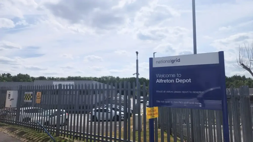 elcome sign at National Grid Alfreton Depot where Beyond Driving delivered Lantra trailer training
