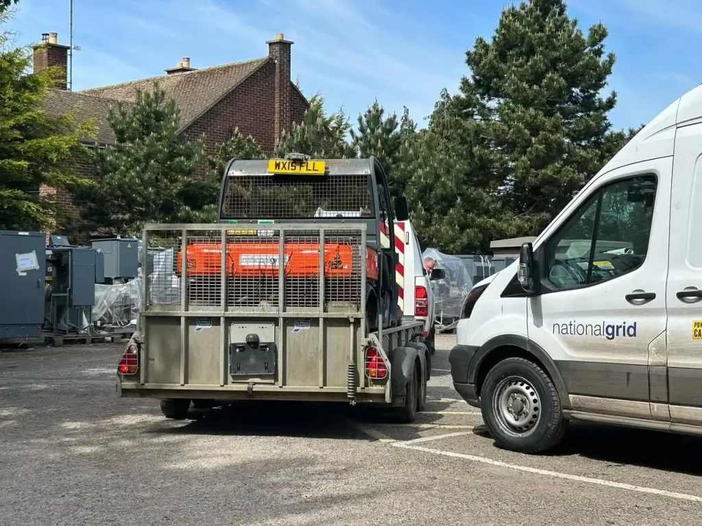 Loaded Trailer manoeuvring in car park as part of the trailer handling training