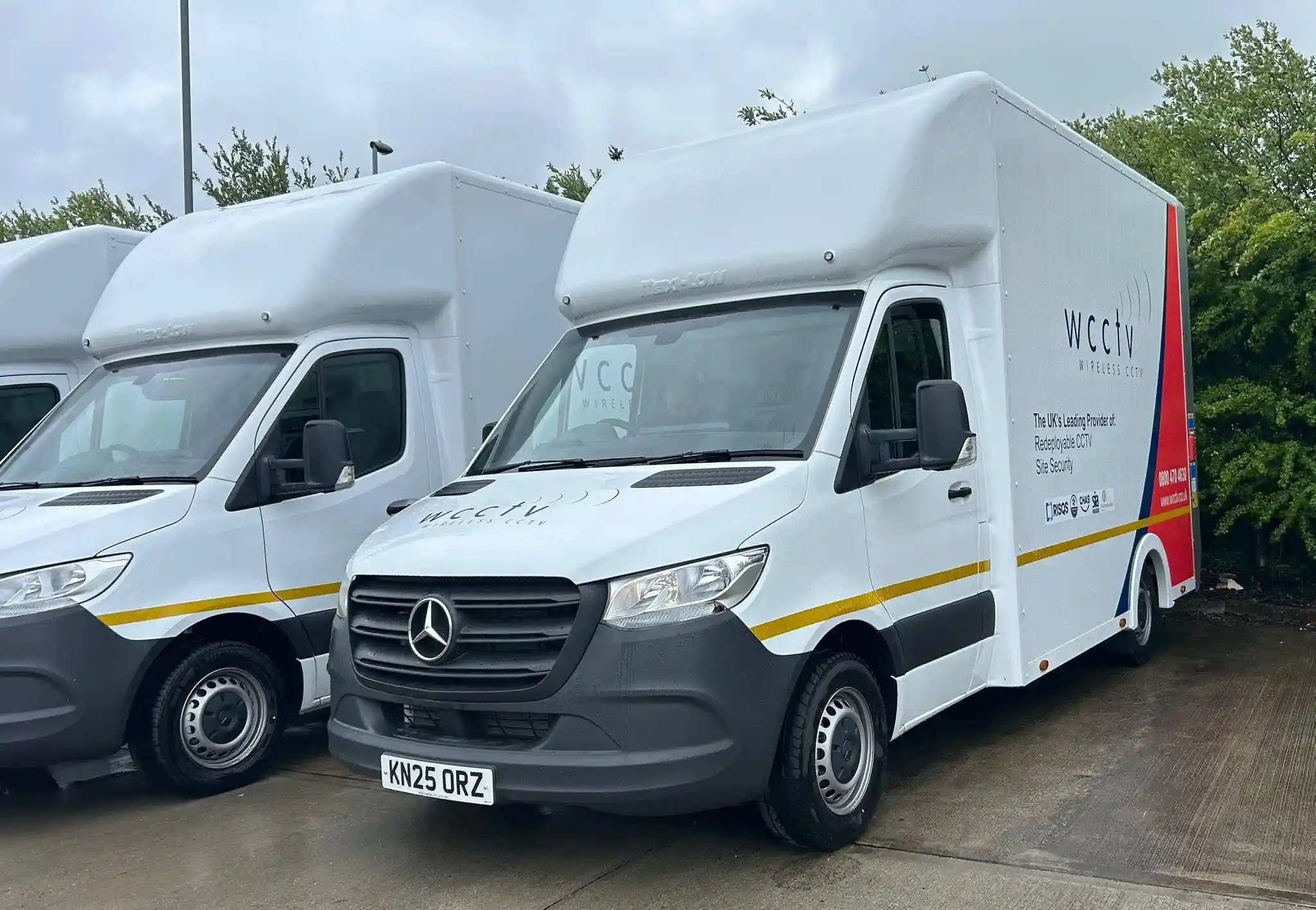 WCCTV Ltd branded Mercedes-Benz fleet van used by new drivers completing Lantra Advanced Onroad Assessment with Beyond Driving in Rochdale