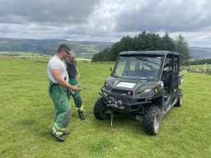 Polaris UTV training vehicle in open Welsh countryside during HART operations course by Beyond Driving
