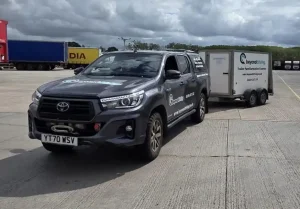 Practical caravan towing refresher training at Beyond Driving Tewkesbury site