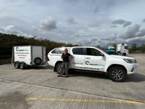 Beyond Driving trailer and 4x4 used for professional Lantra trailer handling training