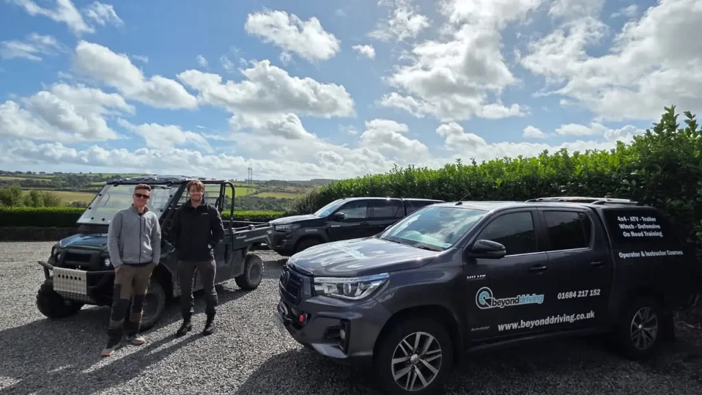 Isuzu 4x4 and team from APHA and Beyond Driving in woodland setting