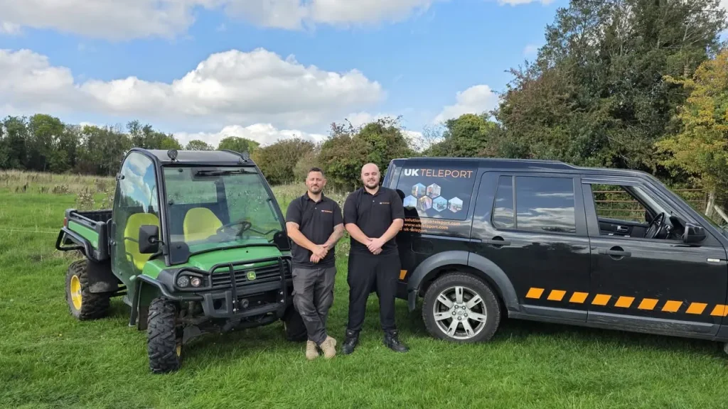 John Deere Gator and UK Teleport team during LANTRA UTV operator training in Gloucestershire