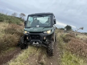 Lantra UTV training in Scotland with Beyond Driving instructor guiding operator on off-road track near Glenrothes, Fife
