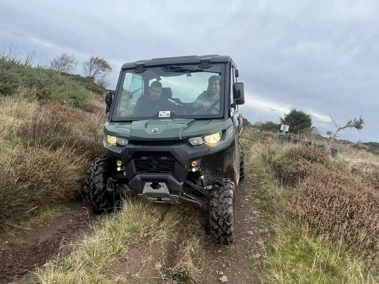Lantra UTV training in Scotland with Beyond Driving instructor guiding operator on off-road track near Glenrothes, Fife