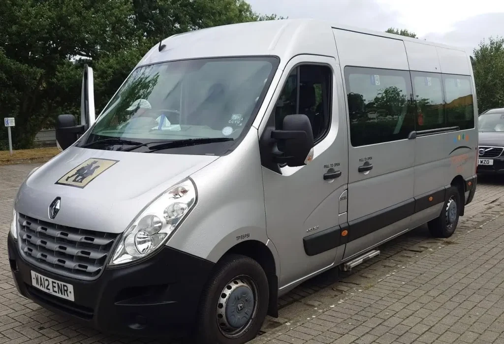 Tor Bridge High School minibus used for D1 driver assessments as part of Beyond Driving’s on-road evaluation programme