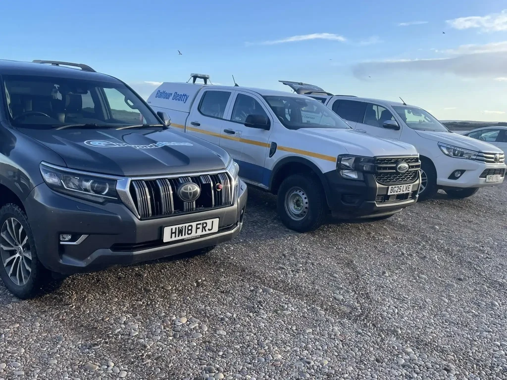 Balfour Beatty 4x4 vehicle and Beyond Driving 4x4 used for PUWER compliant operator training