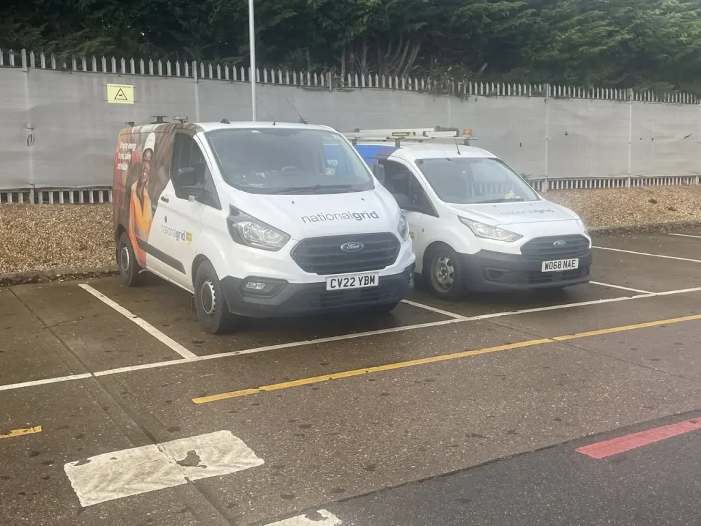 National Grid vehicle taking part in Beyond Driving’s on-road driving assessments for operational staff.
