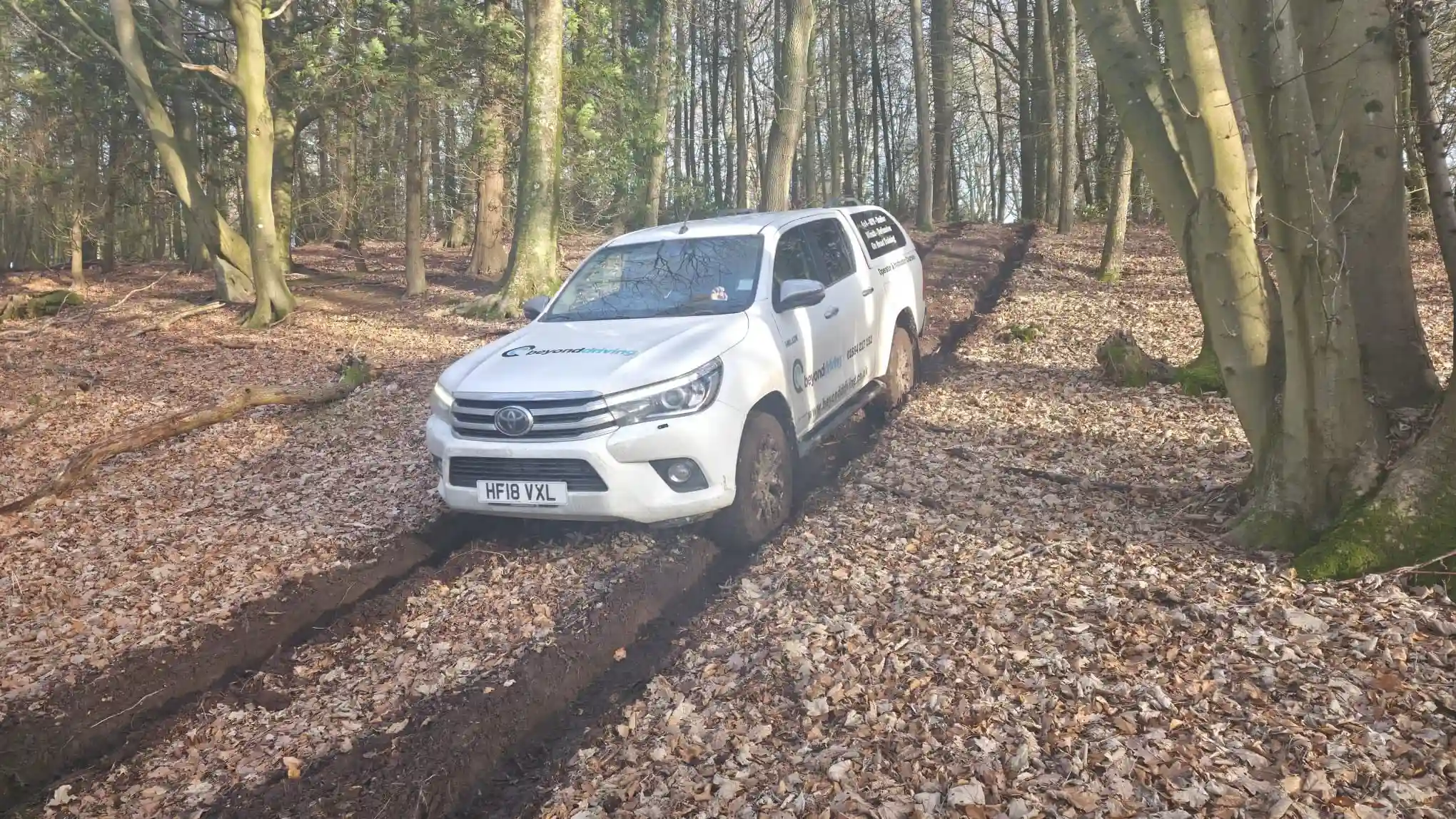 Lantra 4x4 operator training under PUWER regulations at Beyond Driving woodland facility