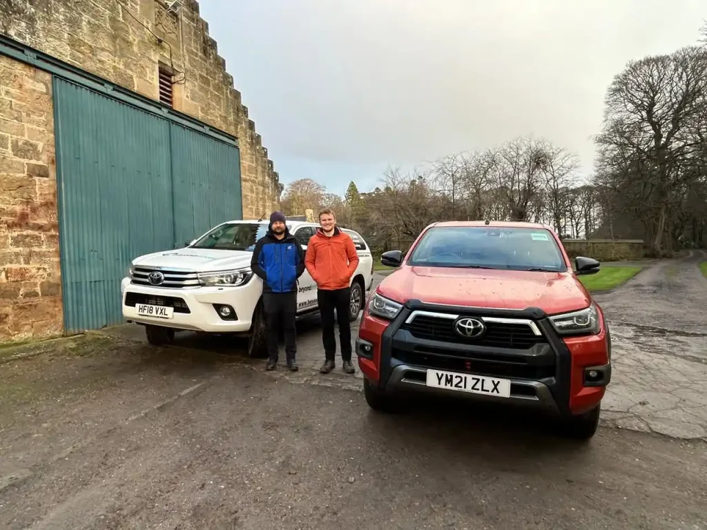 Beyond Driving Lantra 4x4 training vehicles prepared for professional driver training in Scotland