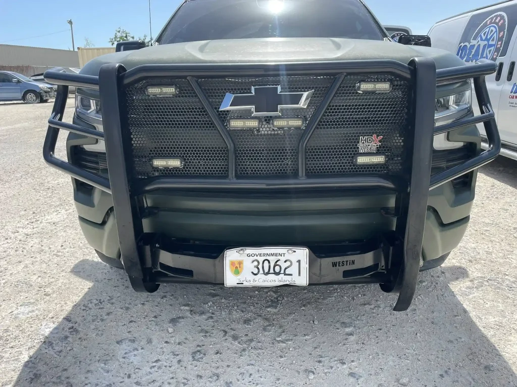 Government Chevrolet Silverado 4x4 patrol vehicle used for training in Turks and Caicos