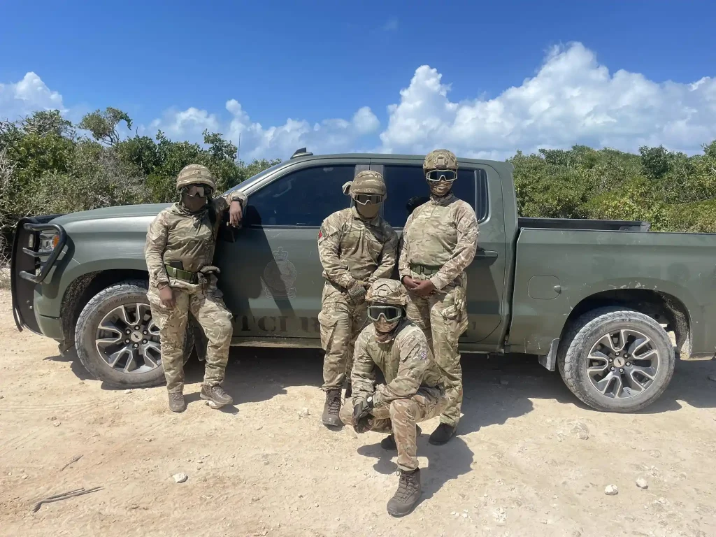 Government Chevrolet Silverado 4x4 patrol vehicle used for training in Turks and Caicos