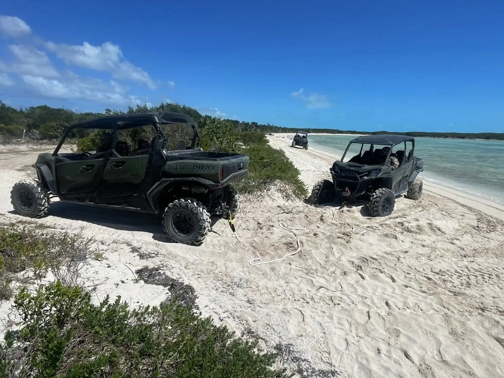  UTV recovery training on soft sand during Lantra winch operator course