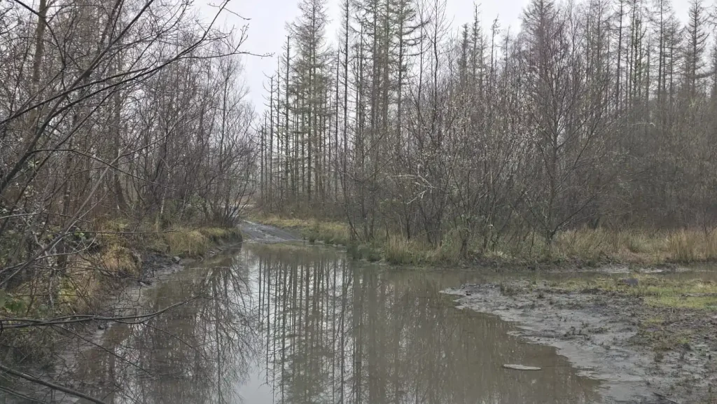 4x4 training terrain with water crossing near Neath South Wales