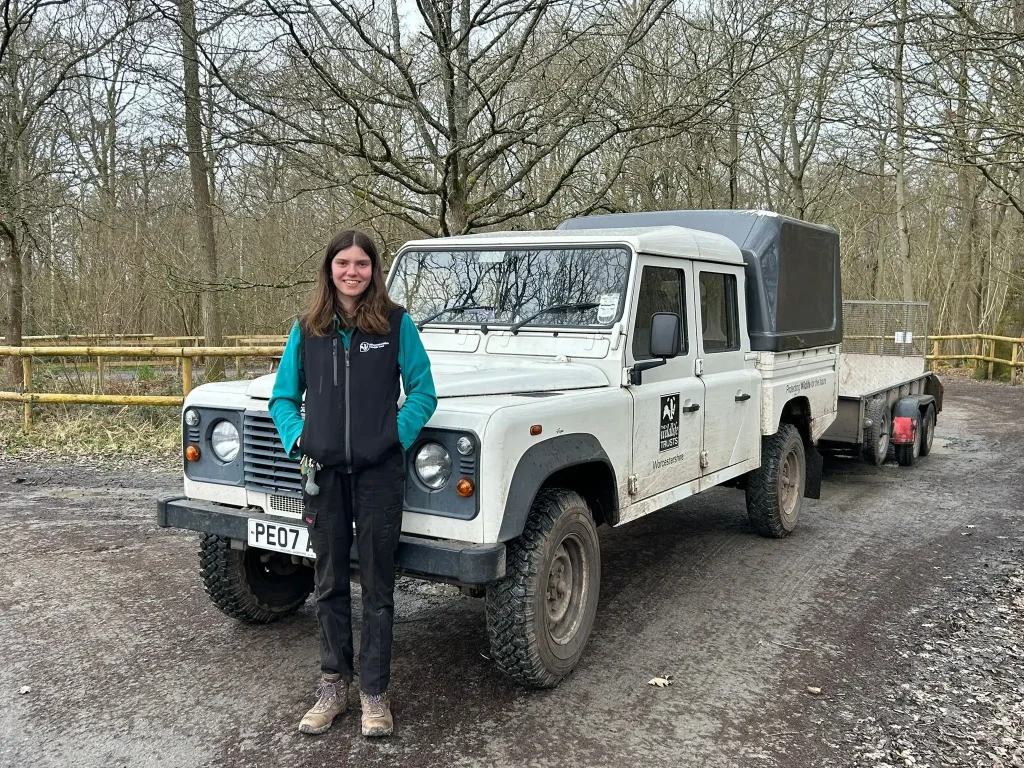 Wildlife Trust staff vehicle and trailer training in rural environment