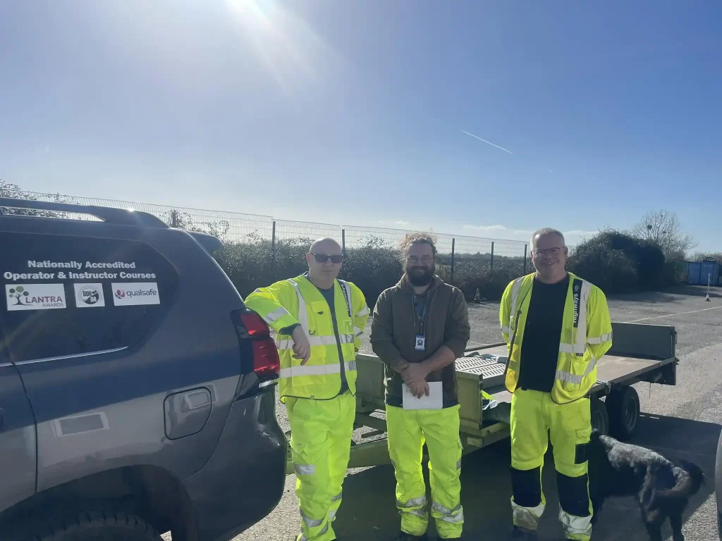 Lantra trailer handling candidates with instructor Midlands UK