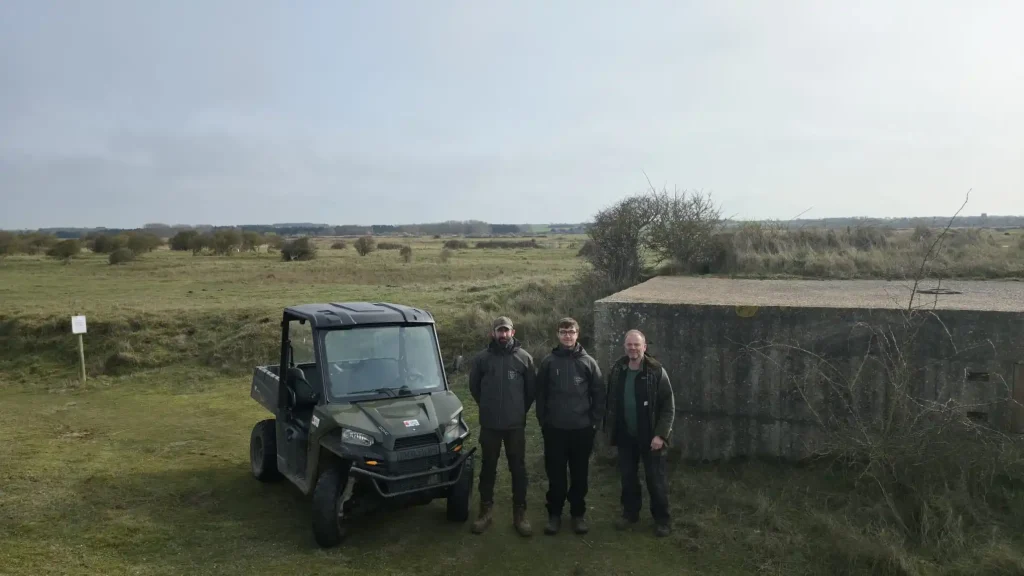 Beyond Driving instructors with Norfolk Wildlife Trust team and UTV vehicle