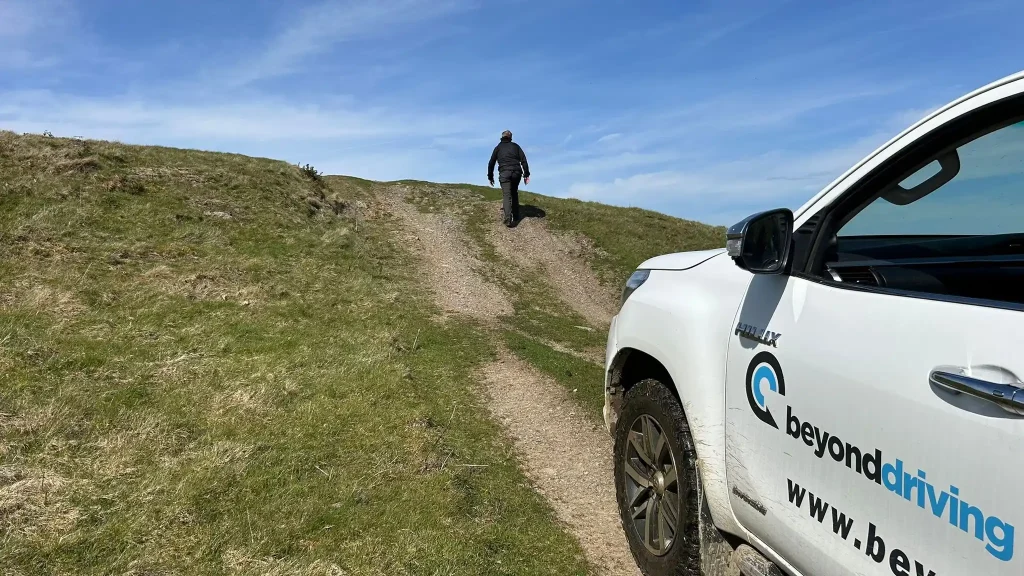 Instructor assessing hill climb during Lantra 4x4 training course