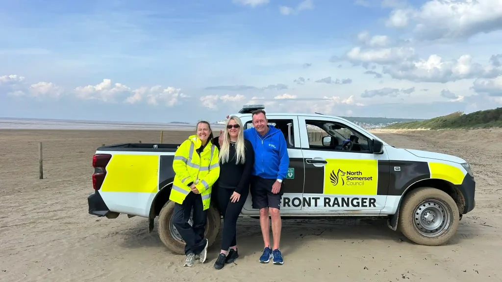 Beyond Driving instructor with North Somerset Council Seafront Ranger Team during Lantra 4x4 operator training