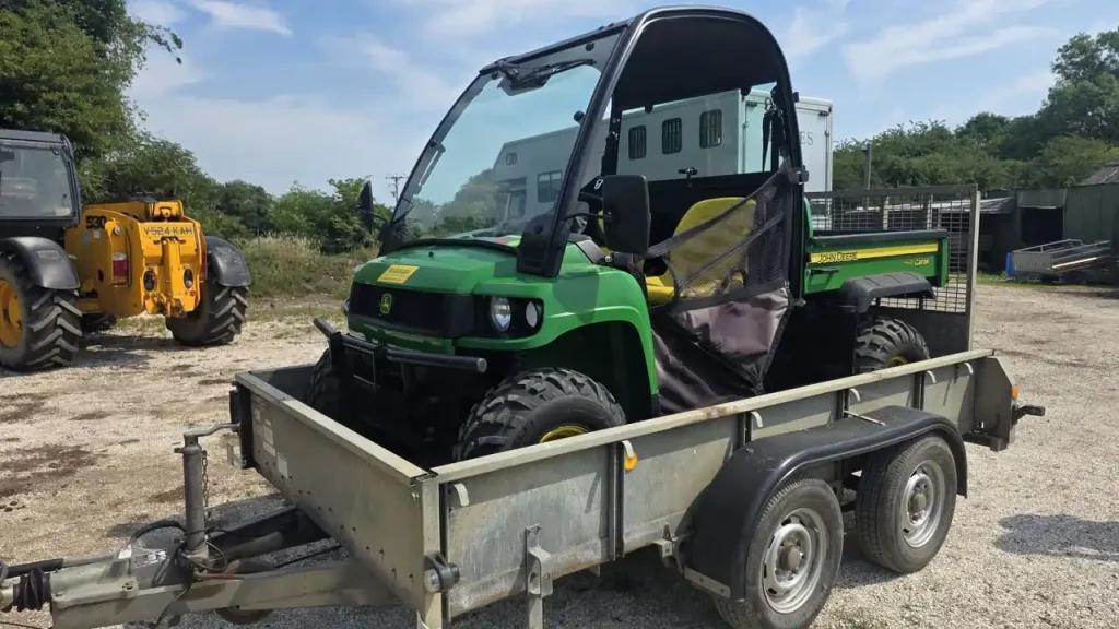 Lantra UTV training showing trailer handling in a farmyard environment