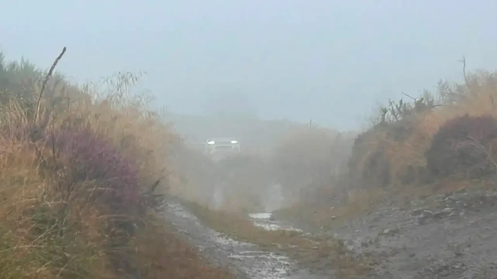 NATS 4x4 operator training in heavy rain and poor visibility during Lantra off-road course in Scotland