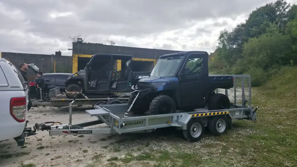 UTV secured on trailer during Humberside Police Lantra UTV operator training near Hull