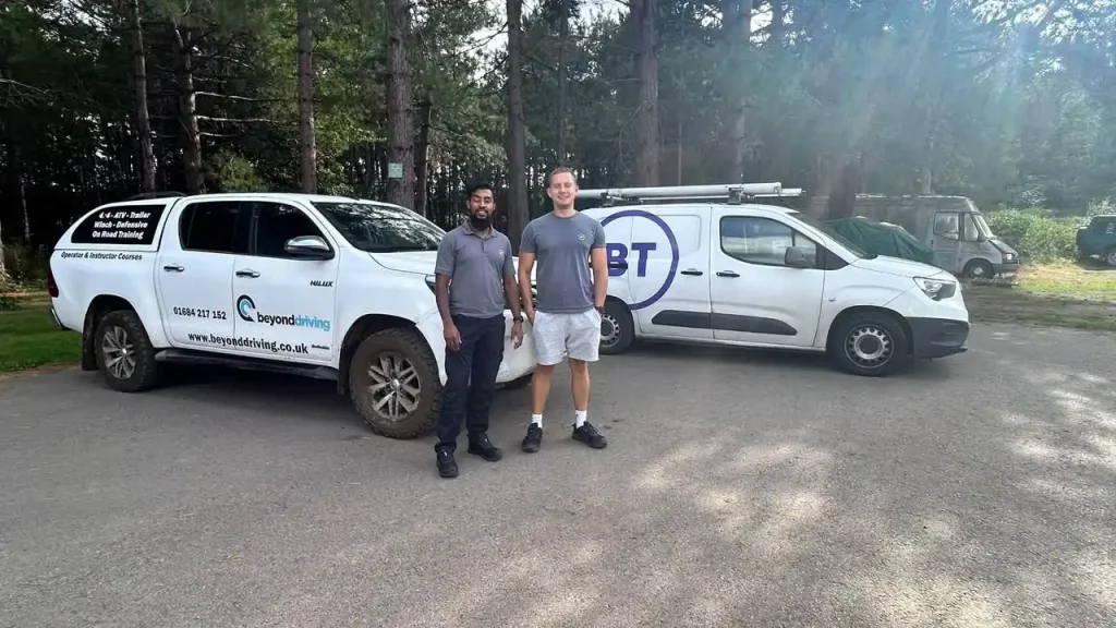 BT employees completing professional off-road 4x4 training with Beyond Driving