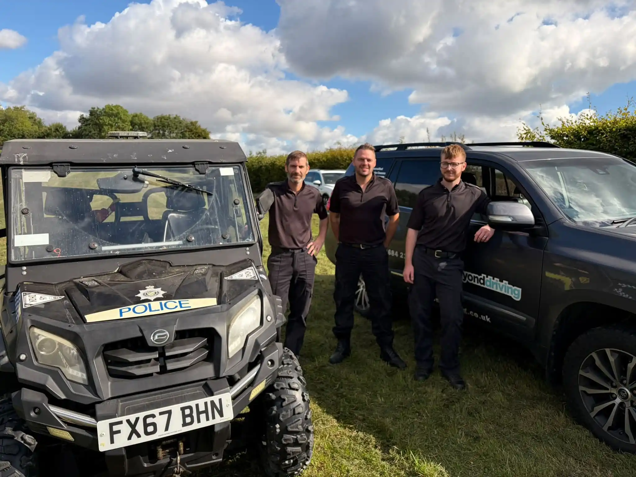 Lincolnshire Police officers with specialist UTV and Beyond Driving 4x4 during Lantra operator training near Lincoln